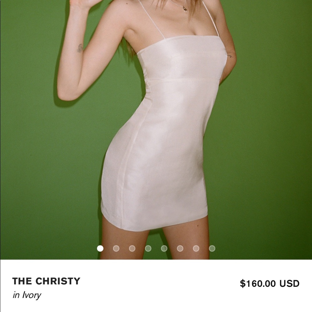 BNWT réalisation par christy silk mini dress in white/ivory